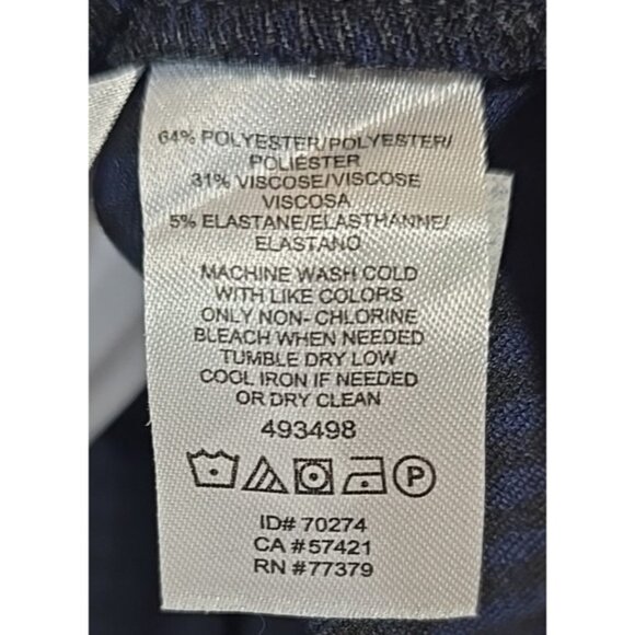 Ann Taylor The Chelesa Pants Skinny Leg Ankle High Rise Blue & Black Check Sz 12 - Picture 11 of 12